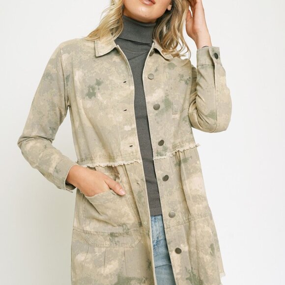 MYSTREE TIERED LONG TRUCKER JACKET - Picture 3 of 10